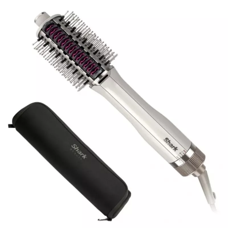 Escova de ar quente Shark SmoothStyle HT212EU — 900 W, 3 níveis de calor, botão rotativo, cabo de 1,8 m, bolsa de arrumação