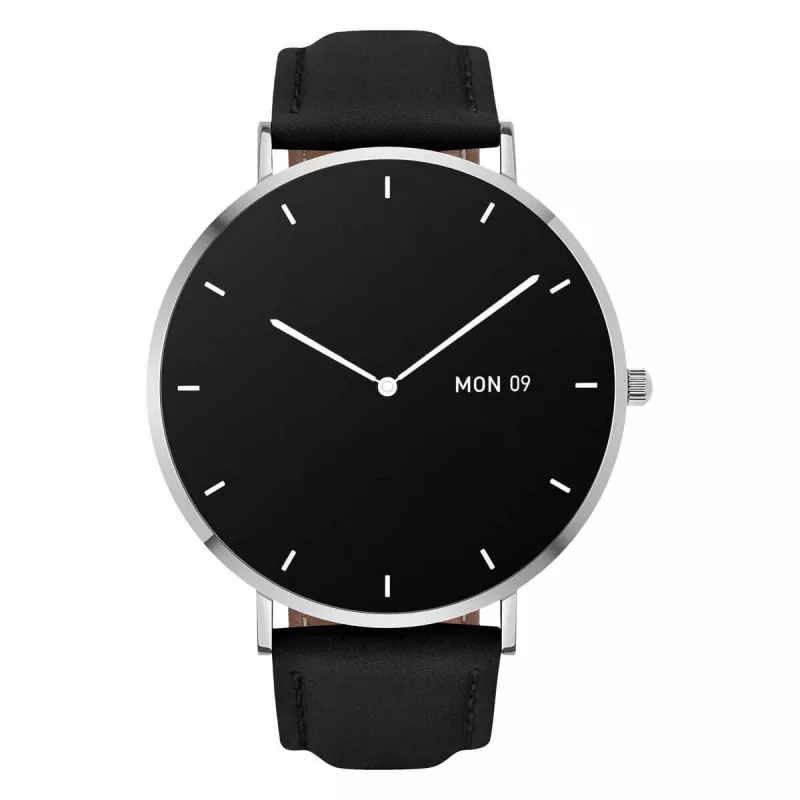 Smartwatch Garett Verona prateado-preto couro VERONA_SREB_CZARN_SKOR Garett