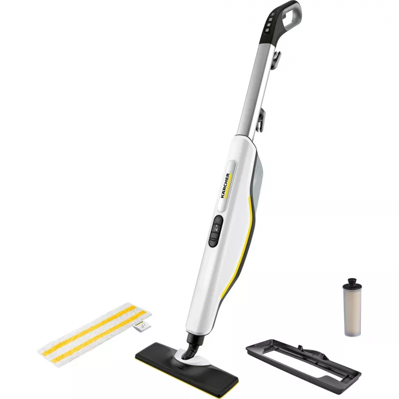 Mopa a vapor Kärcher SC 3 UPRIGHT — depósito de 0,5 L, 1600 W, tempo de aquecimento de 30 s, depósito removível, patins para carpetes