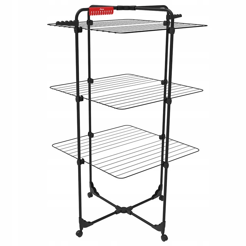 Estendal de parede VILEDA Mixer 3 Ultimate — aço, 30 m de área de secagem, dobrável, rodas, 131×93×71 cm