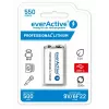 Bateria recarregável everActive 6F22/9V Li-ion 550 mAh com USB TYPE C