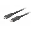 Cabo USB-C para C LANBERG CA-CMCM-32CU-0018-BK USB 3.2 Gen 2, 1,8 m, preto, 100 W PD, vídeo 4K
