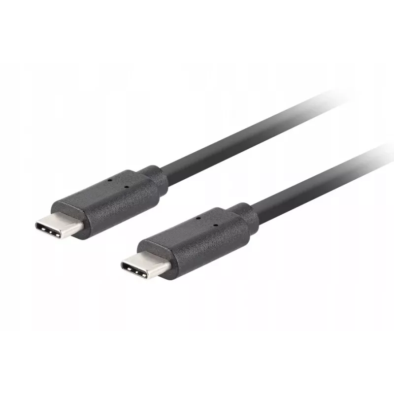 Cabo USB-C para C LANBERG CA-CMCM-32CU-0018-BK USB 3.2 Gen 2, 1,8 m, preto, 100 W PD, vídeo 4K