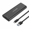 Qoltec 50312 caixa para SSD M.2 NVMe, USB Type-C, preta