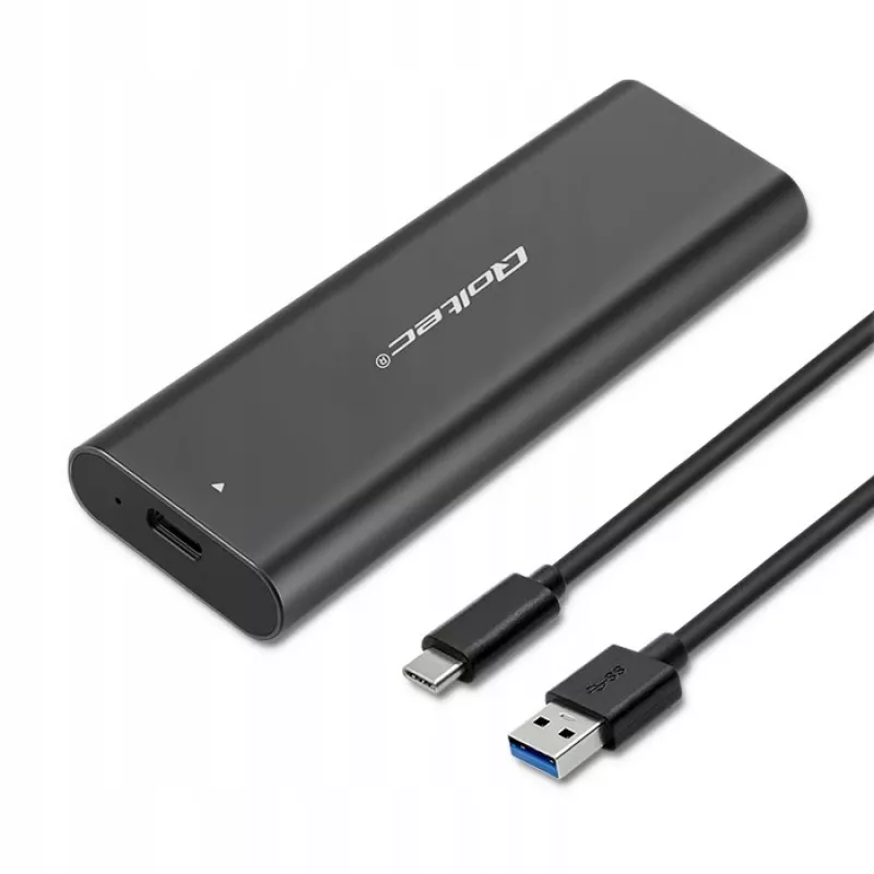 Qoltec 50312 caixa para SSD M.2 NVMe, USB Type-C, preta