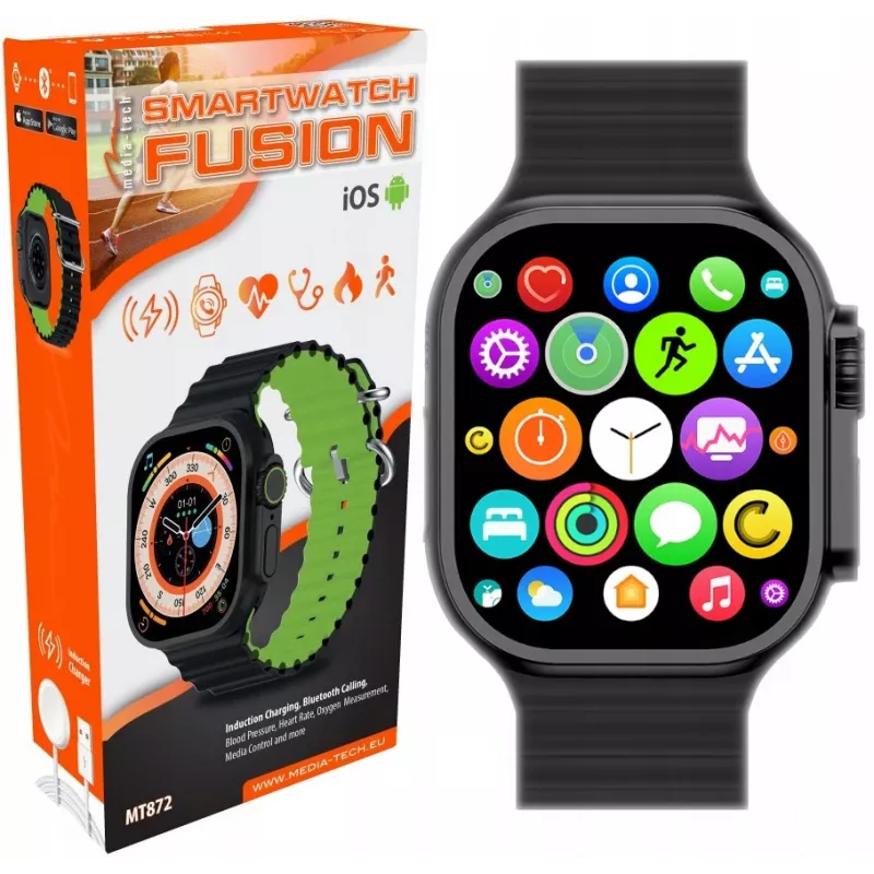 Smartwatch Fusion MT872 Bluetooth Calling pulso pressão arterial oxigénio no sangue