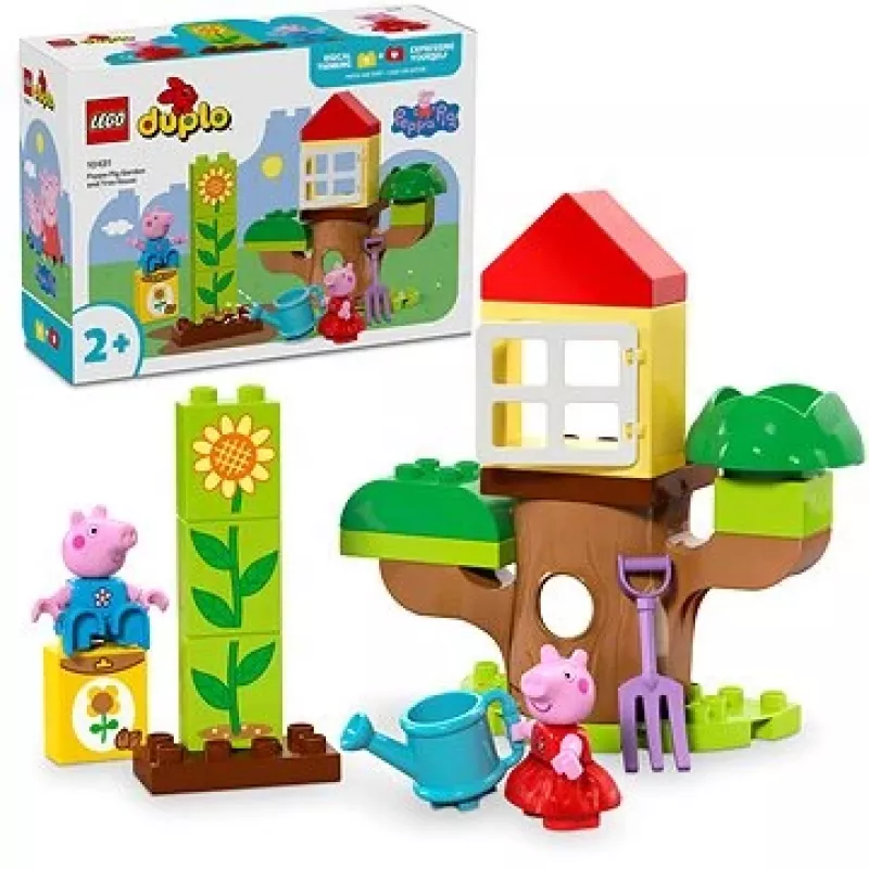 Lego 10431 Duplo Peppa Pig conjunto de brincar jardim e casa na árvore