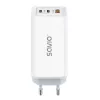 Fonte de alimentação SAVIO LA-07 GaN 65W, USB, QC4.0+, PD 3.0, branca