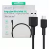 AUKEY CB-CD30 cabo de USB-A para USB-C 0,9 m, entrançado de nylon, 60W PD, 3A, preto