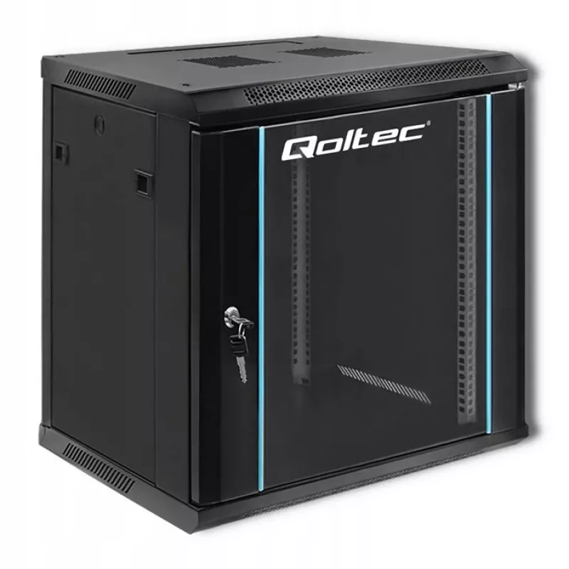 Armário rack 19 polegadas QOLTEC 54464 12U 600x635x450 preto