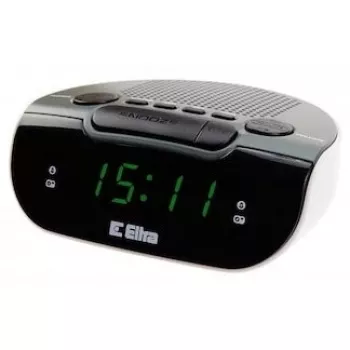Rádio com relógio/alarme LED, Eltra, 127x53x98 mm, cinzento/branco