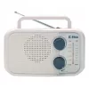 Rádio Eltra DANA branco – rádio analógico portátil, design de mesa compacto