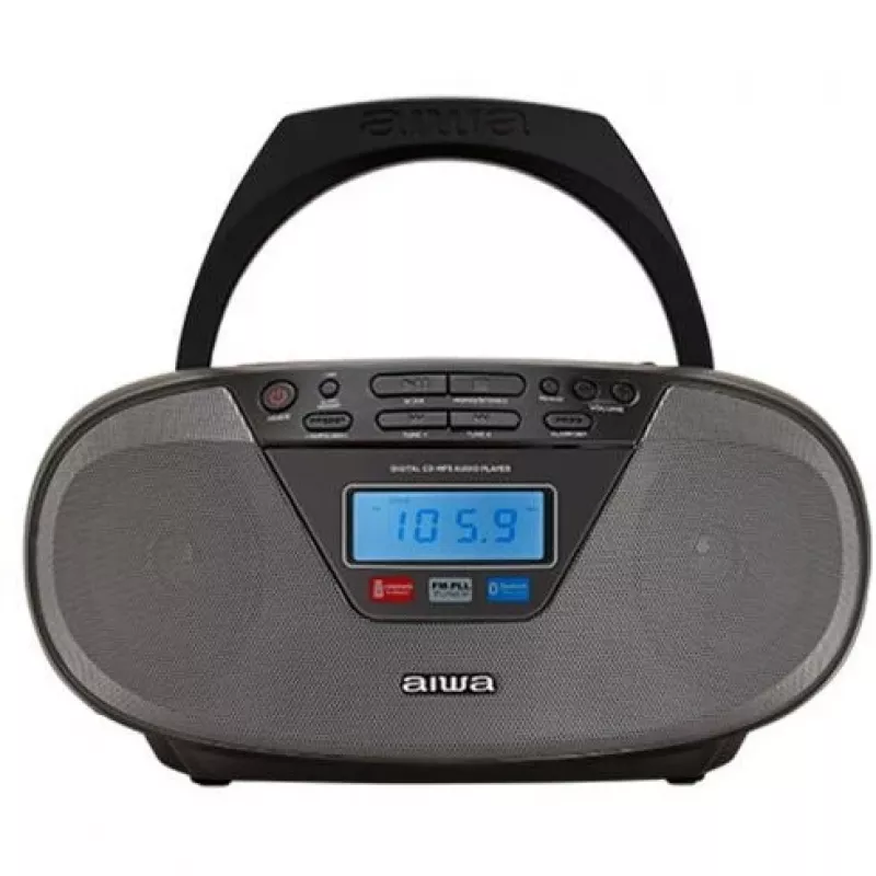 Micro-sistema de áudio Aiwa BBTU-400BK, leitor CD/MP3/FM-PLL/BT (Preto)
