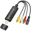 Placa de captura USB 2.0 A/V LogiLink. USB A macho para 3xCinch + MiniDIN5 fêmea. Preto