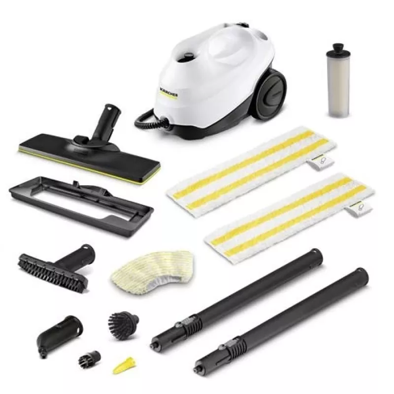Limpa-vapor Kärcher SC 3 EasyFix Plus — depósito de água de 1 L, 1900 W, pressão de vapor 3,5 bar, branco