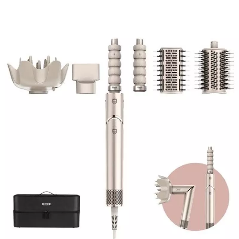 Shark FlexStyle 5-em-1 Air Styler e secador de cabelo com modeladores automáticos, escova plana, escova oval, bocal, difusor, bolsa de armazenamento, sem danos térmicos