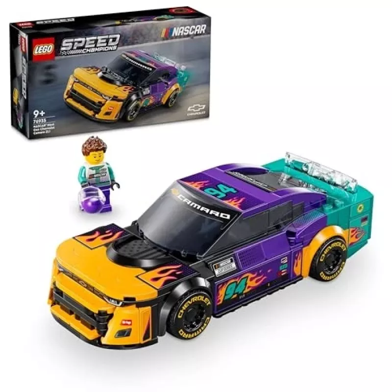 Brinquedo de construção LEGO Speed Champions 76935 NASCAR Next Gen Chevrolet Camaro ZL1, 328 peças, 1 minifigura, idade 9+
