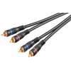 Wentronic Goobay - cabo de áudio - áudio compósito - RCA (macho) para RCA (macho) - 1,5 m - cabo coaxial com dupla blindagem - preto (50032)