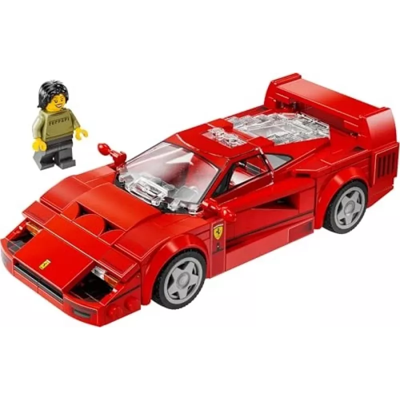 LEGO Speed Champions Ferrari F40 Supercarro – carro de brinquedo de construção para meninos e meninas a partir dos 9 anos com minifigura de condutor, decoração de quarto de criança