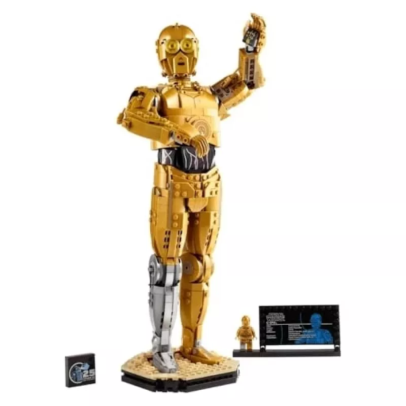 LEGO figura construível Star Wars C-3PO modelo 75398 — 1.138 peças, peça de colecionador para exposição de 380 mm