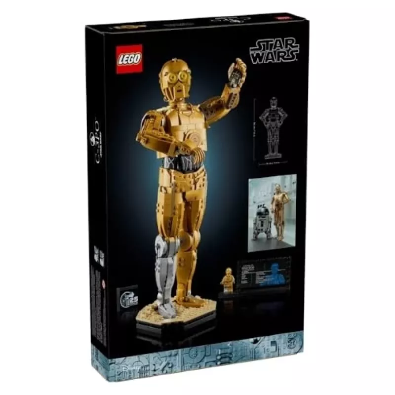 LEGO figura construível Star Wars C-3PO modelo 75398 — 1.138 peças, peça de colecionador para exposição de 380 mm
