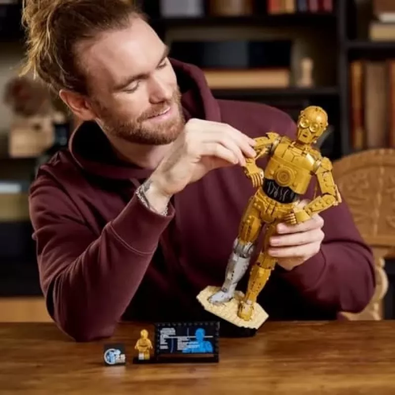 LEGO figura construível Star Wars C-3PO modelo 75398 — 1.138 peças, peça de colecionador para exposição de 380 mm