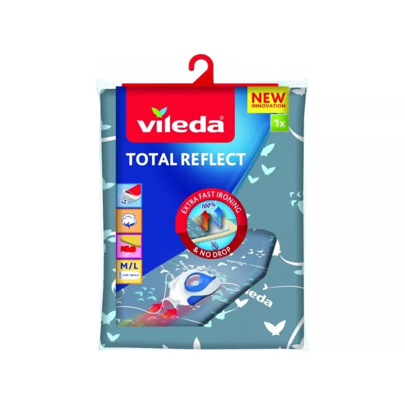 Capa de tábua de passar VILEDA Total Reflect azul cinzento branco para tábuas de passar 1300 x 450 mm