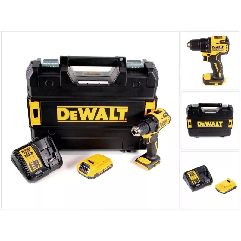 Berbequim aparafusador a bateria DCD708D2T, 18Volt amarelo/preto, 2x bateria Li-Ion 2,0 Ah, em caixa TSTAK
