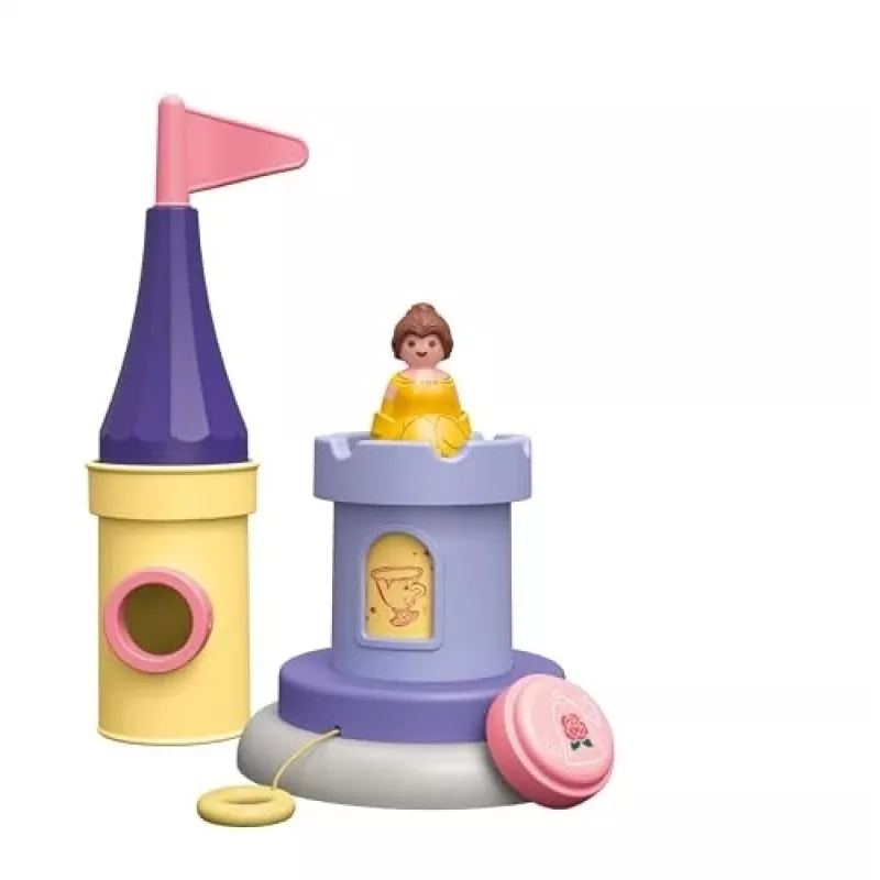 PLAYMOBIL JUNIOR & Disney: Torre de brincar da Bela com som | Conjunto de brincar para crianças pequenas 1-3