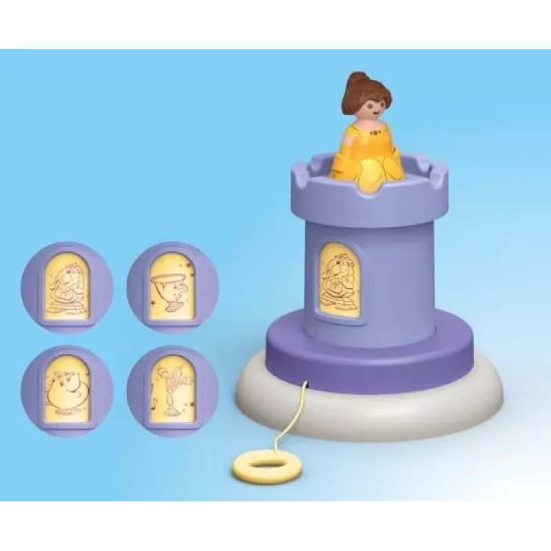 PLAYMOBIL JUNIOR & Disney: Torre de brincar da Bela com som | Conjunto de brincar para crianças pequenas 1-3