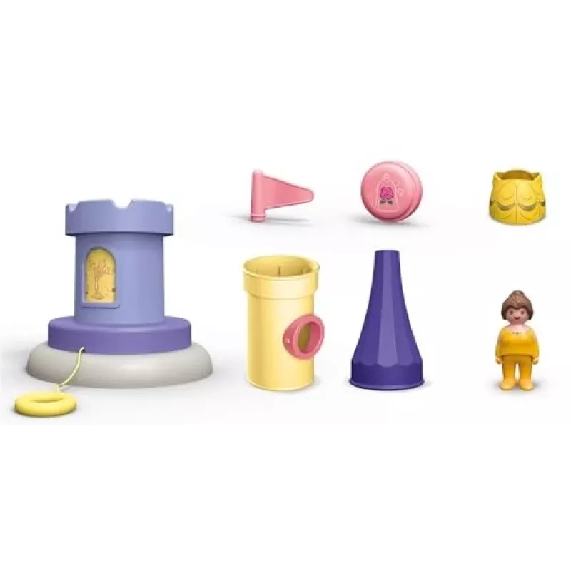 PLAYMOBIL JUNIOR & Disney: Torre de brincar da Bela com som | Conjunto de brincar para crianças pequenas 1-3