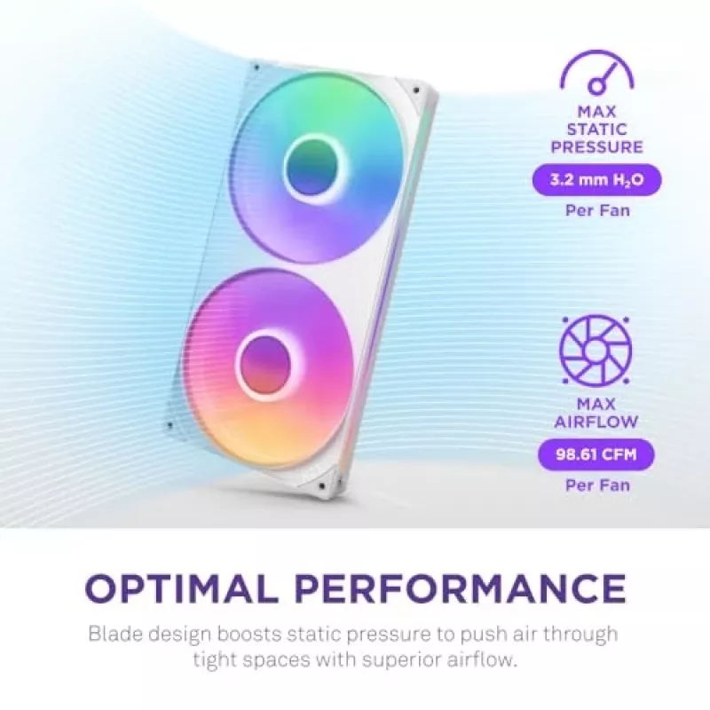 Ventoinha NZXT RF-U28HF-W1 140mm 2000 RPM 98.61 CFM branca