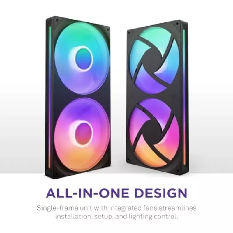 NZXT F280 RGB Core 140mm ARGB PWM pack de 2 preto