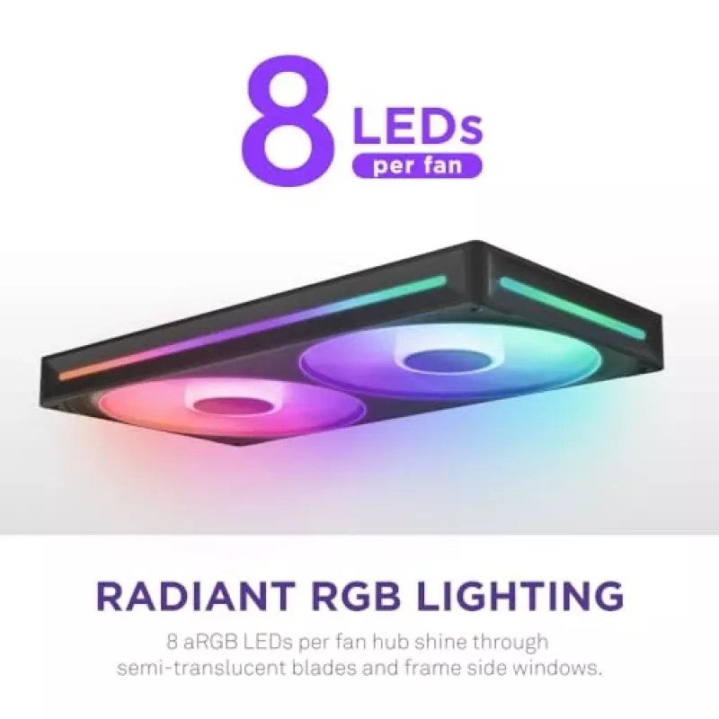 NZXT F280 RGB Core 140mm ARGB PWM pack de 2 preto