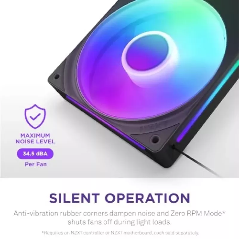 NZXT F280 RGB Core 140mm ARGB PWM pack de 2 preto