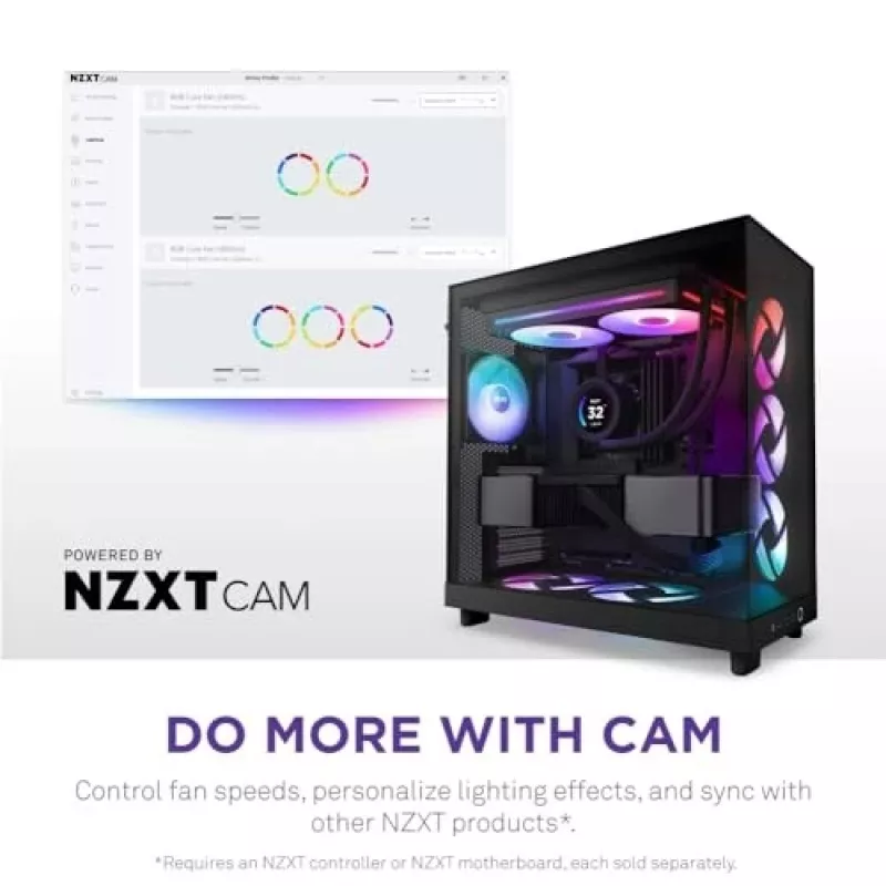 NZXT F280 RGB Core 140mm ARGB PWM pack de 2 preto