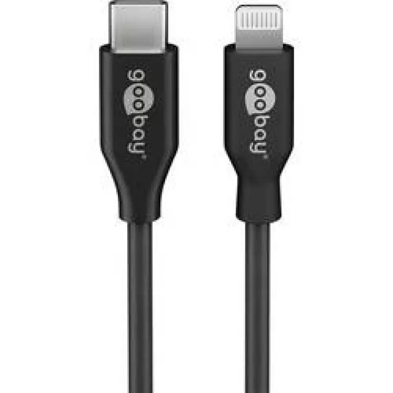 Goobay cabo de carregamento e sincronização USB-C™, 1 m, preto - cabo MFi para Apple iPhone/iPad preto (39445)