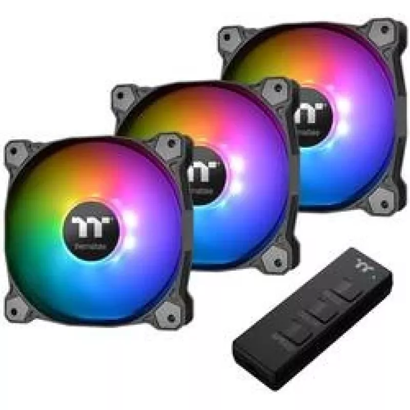 Ventoinha para caixa Thermaltake Pure 12 ARGB 120mm pack de 3 preta
