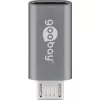 Adaptador Goobay USB 2.0 Hi-Speed, cinzento, cinzento – conector fêmea USB-C™ > ficha Micro USB 2.0 (Type-B) (55553)