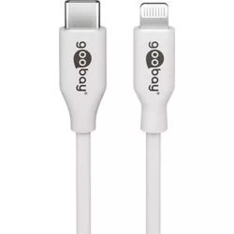 Goobay | Cabo de carregamento e sincronização Lightning - USB-C | USB-C para Lightning Apple Lightning macho (8 pinos) | USB-C macho