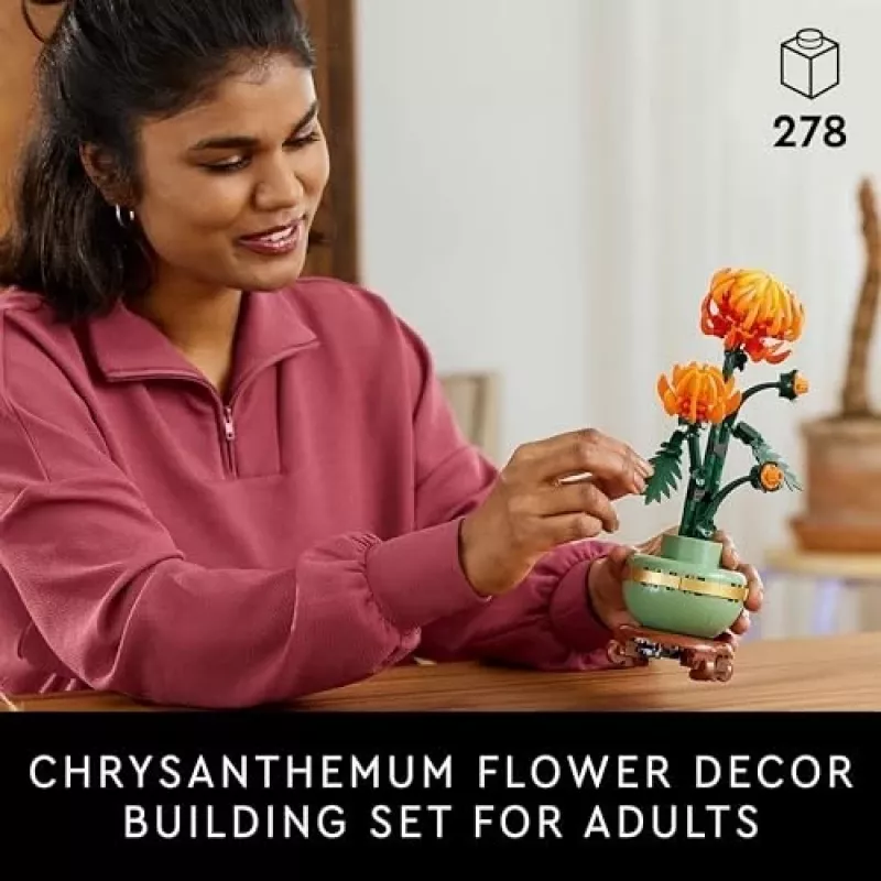 LEGO Icons conjunto de construção de crisântemos modelo criativo para adultos para construir uma planta artificial presente para mulheres homens ela ou ele decoração para casa escritório