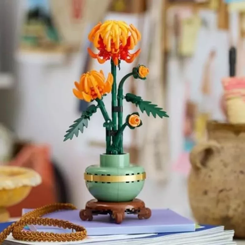 LEGO Icons conjunto de construção de crisântemos modelo criativo para adultos para construir uma planta artificial presente para mulheres homens ela ou ele decoração para casa escritório