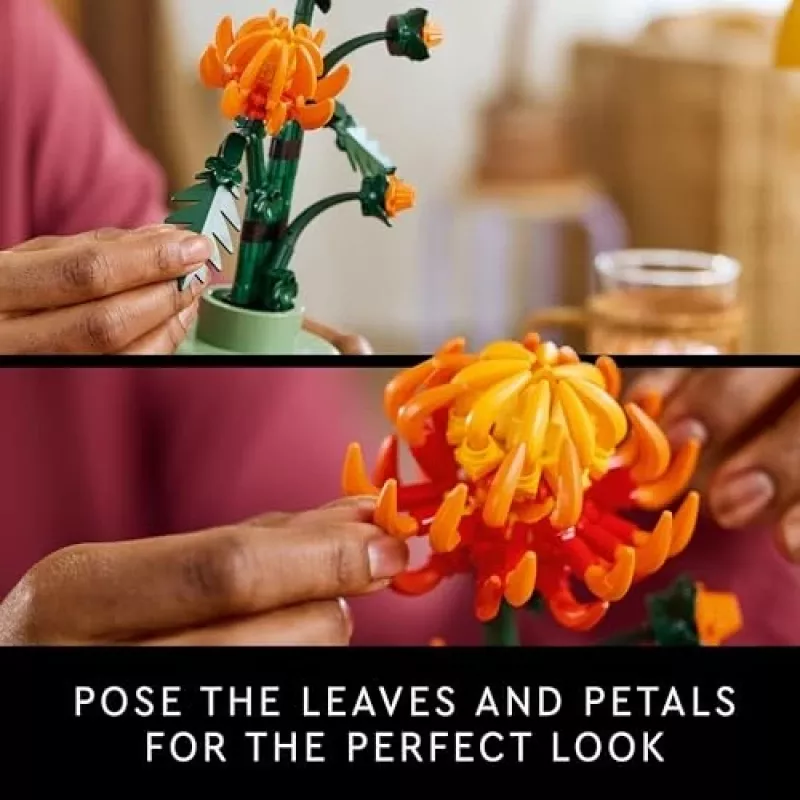 LEGO Icons conjunto de construção de crisântemos modelo criativo para adultos para construir uma planta artificial presente para mulheres homens ela ou ele decoração para casa escritório