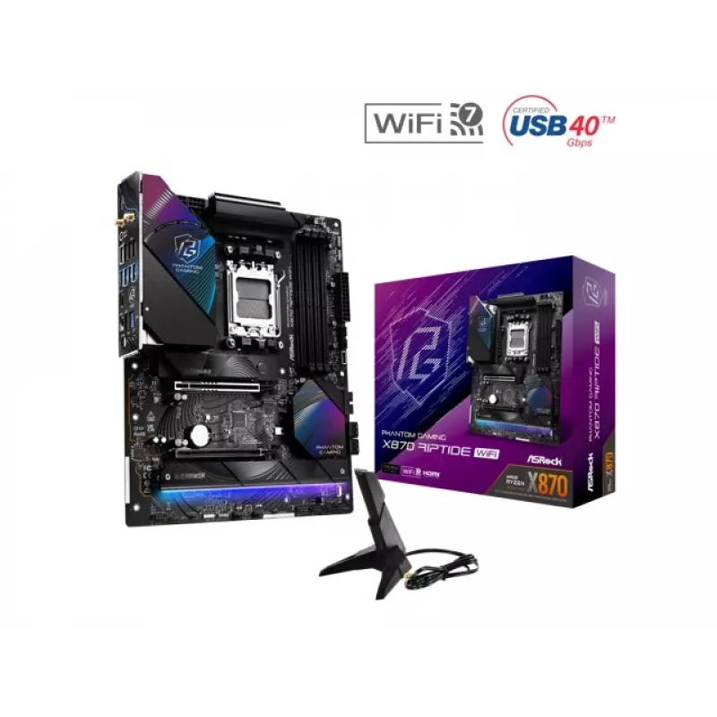 Motherboard ASRock X870 Riptide WiFi — ATX, AMD X870, Socket AM5, DDR5, 4 DIMM, 256 GB, Wi-Fi 7, 2,5GbE