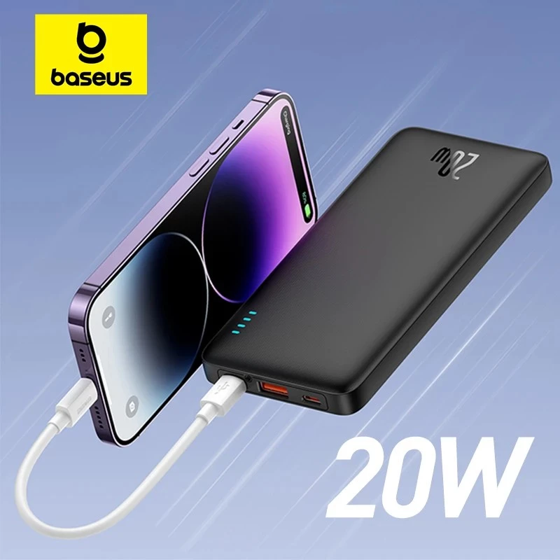 Power bank Baseus Airpow 20W 10000mAh 20000mAh carregamento rápido para iPhone 16/15/14/13/12