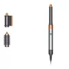 Multistyler Dyson Airwrap Origin Warm Copper Nickel — multistyler, 1300 W, 3 níveis de calor/velocidade, base 360°, cabo de 2,675 m