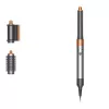 Multistyler Dyson Airwrap Origin Warm Copper Nickel — multistyler, 1300 W, 3 níveis de calor/velocidade, base 360°, cabo de 2,675 m