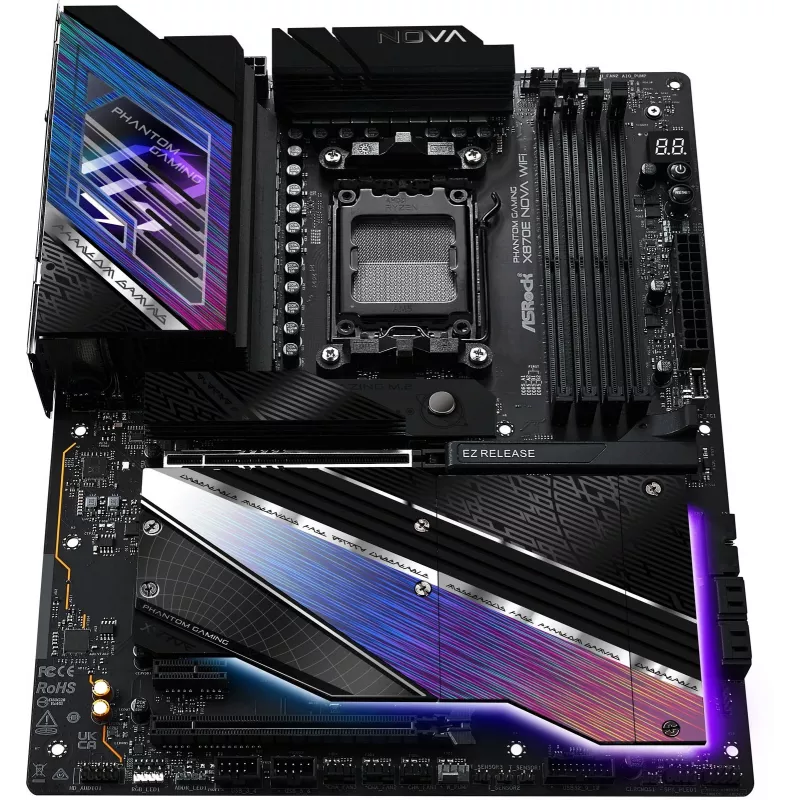 Motherboard ASROCK MK X870E NOVA WIFI AMD X870E Socket AM5 ATX, DDR5, 4x DIMM, 256GB, Wi-Fi 7, BT 5.4, 5Gb LAN, PCIe Gen5 M.2