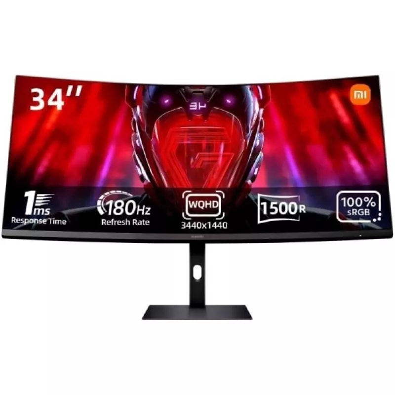 Xiaomi | G34WQi | 34 | WQHD | 21:9 | 180 Hz | 1 ms | 3440 x 1440 píxeis | 350 cd/m² | portas HDMI 2 | preto | garantia 24 mês(es)