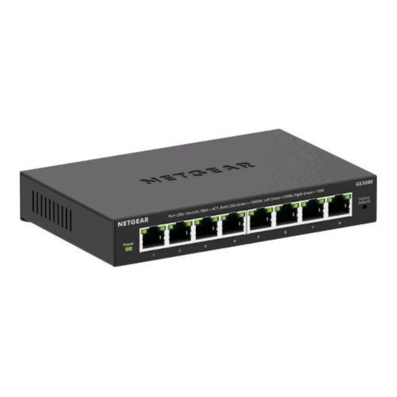 NETGEAR GS308E Switch gerido L2/L3 Gigabit Ethernet (10/100/1000) preto